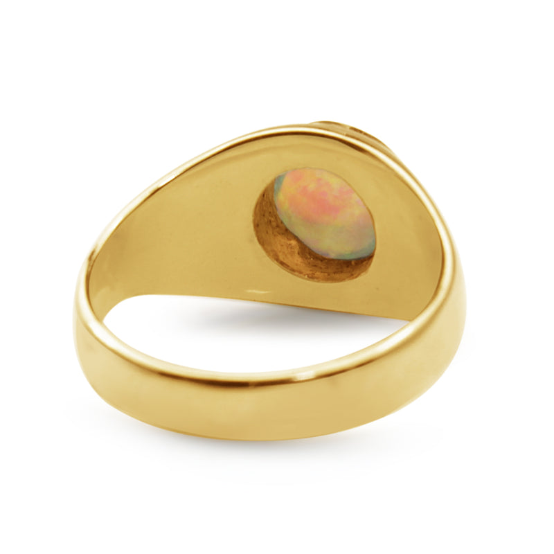 14ct Yellow Gold Black Opal Ring