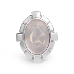 9ct White Gold Rose Quartz Ring