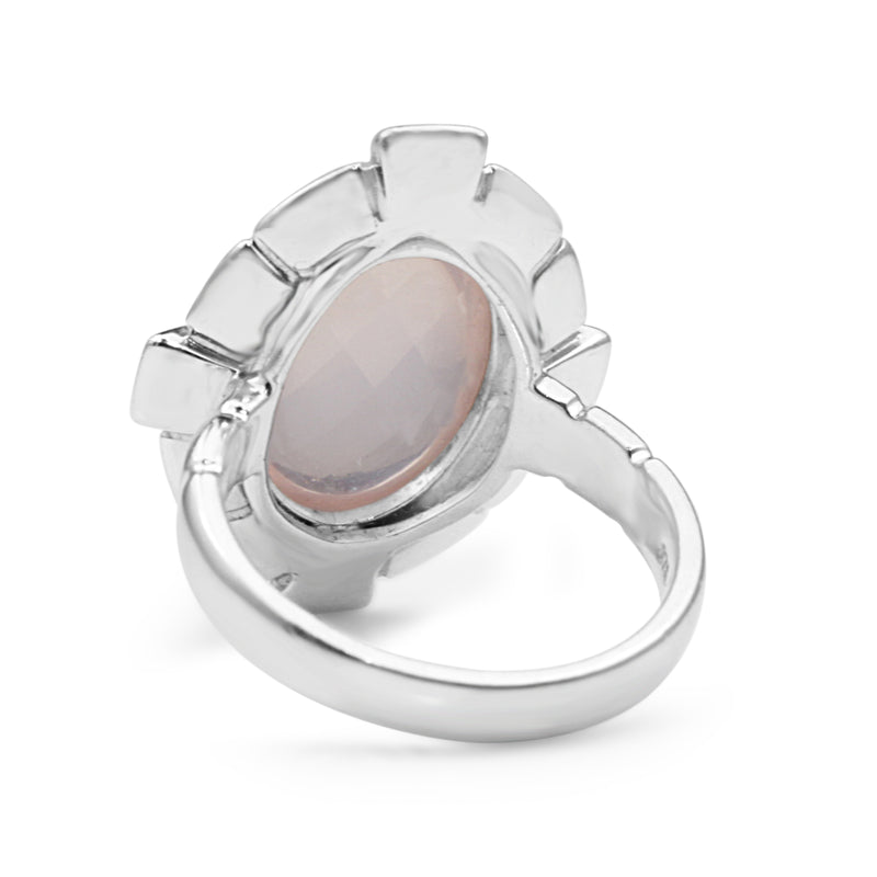 9ct White Gold Rose Quartz Ring