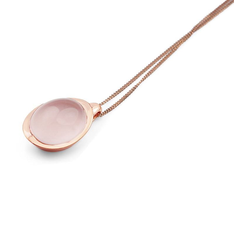 9ct Rose Gold Rose Quartz Pendant