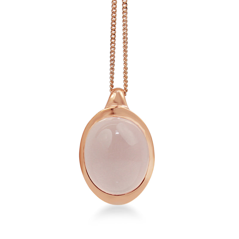 9ct Rose Gold Rose Quartz Pendant