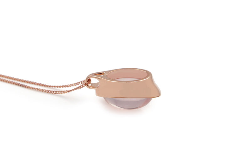 9ct Rose Gold Rose Quartz Pendant