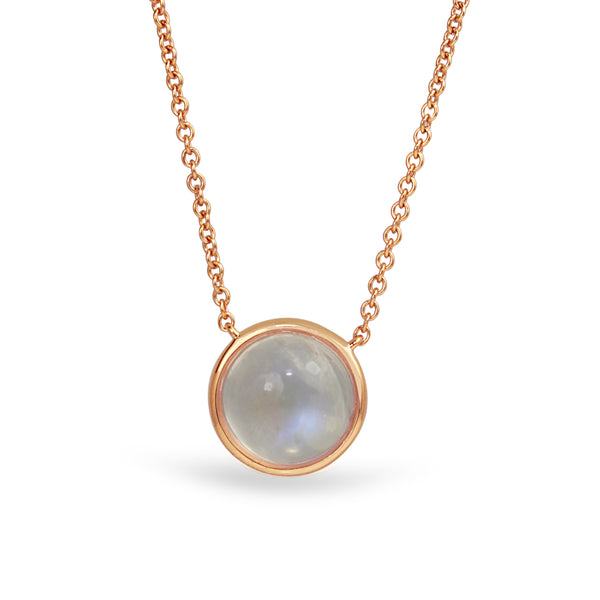 18ct Rose Gold Moonstone Necklace