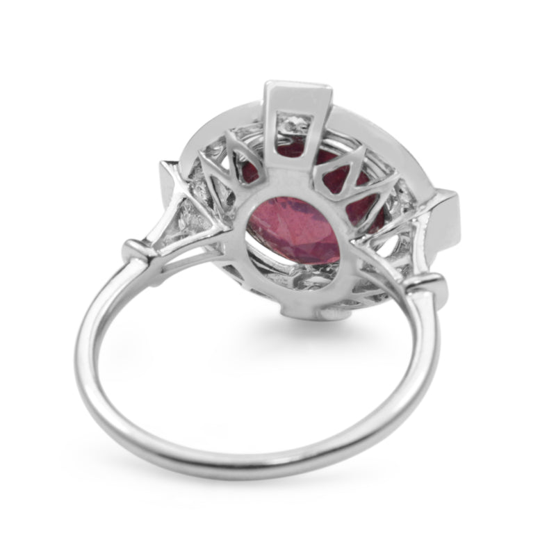 18ct White Gold Treated Ruby and Diamond Ring