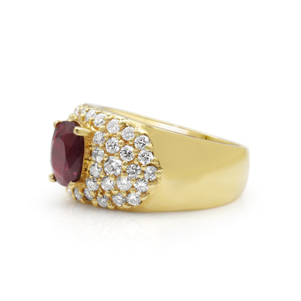 18ct Yellow Gold Ruby and Diamond Ring