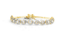 18ct Yellow Gold and Platinum Art Deco Old Cut Diamond Bracelet