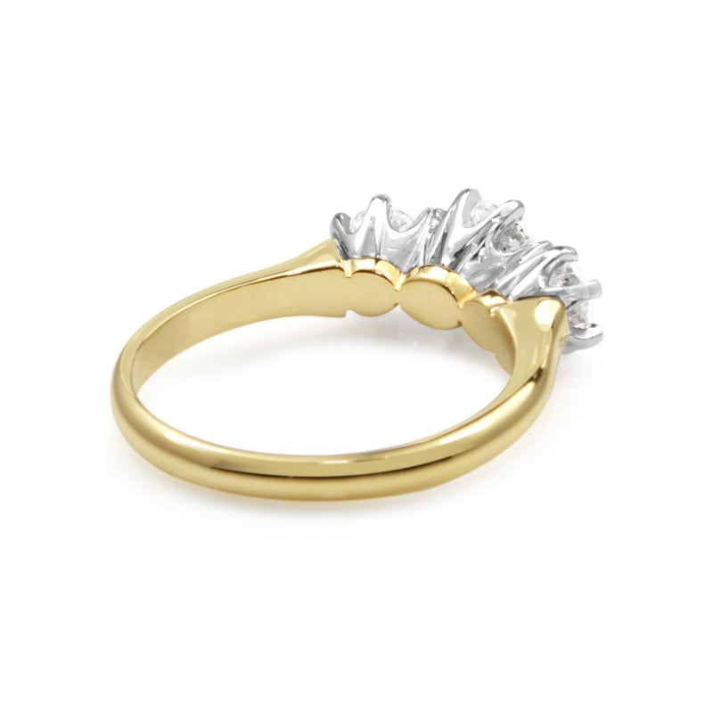 18ct Yellow and White Gold 3 Stone Diamond Ring