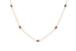 18ct Yellow Gold Pink Sapphire and Diamond Necklace