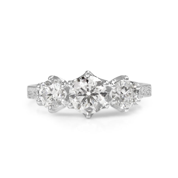 18ct White Gold 3 Stone Diamond Ring