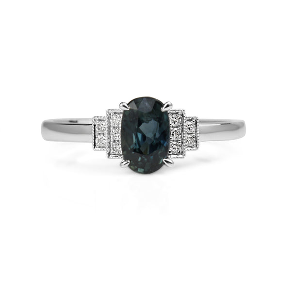 18ct White Gold Sapphire and Diamond Ring