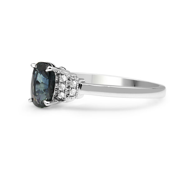 18ct White Gold Sapphire and Diamond Ring