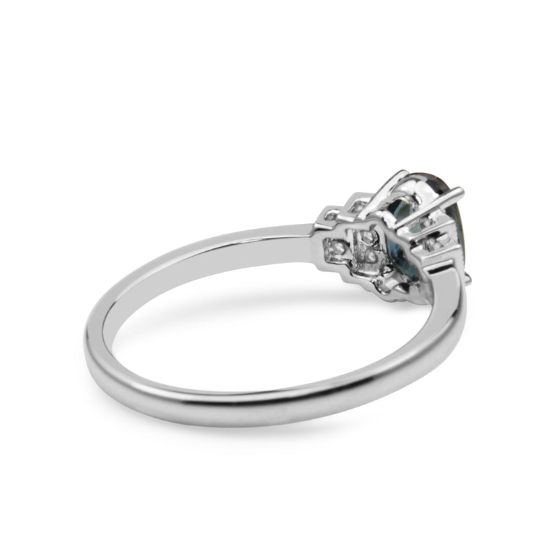 18ct White Gold Sapphire and Diamond Ring