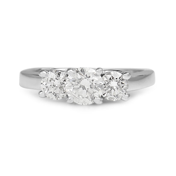 14ct White Gold and Platinum Topped 3 Stone Diamond Ring