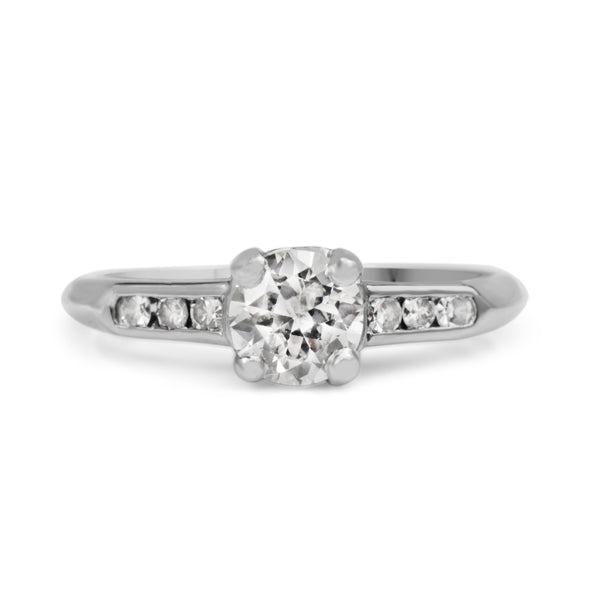 Platinum Old Cut Diamond Solitaire Ring