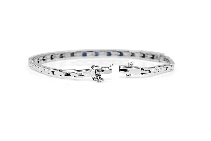 18ct White Gold Sapphire and Diamond Bracelet