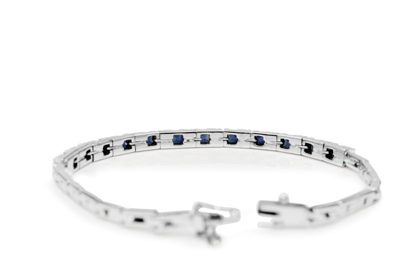 18ct White Gold Sapphire and Diamond Bracelet