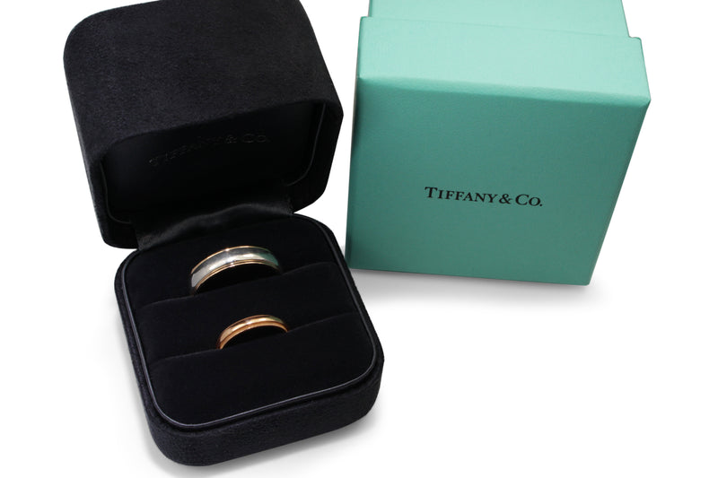 18ct Rose Gold and Platinum Tiffany and Co Mens Band