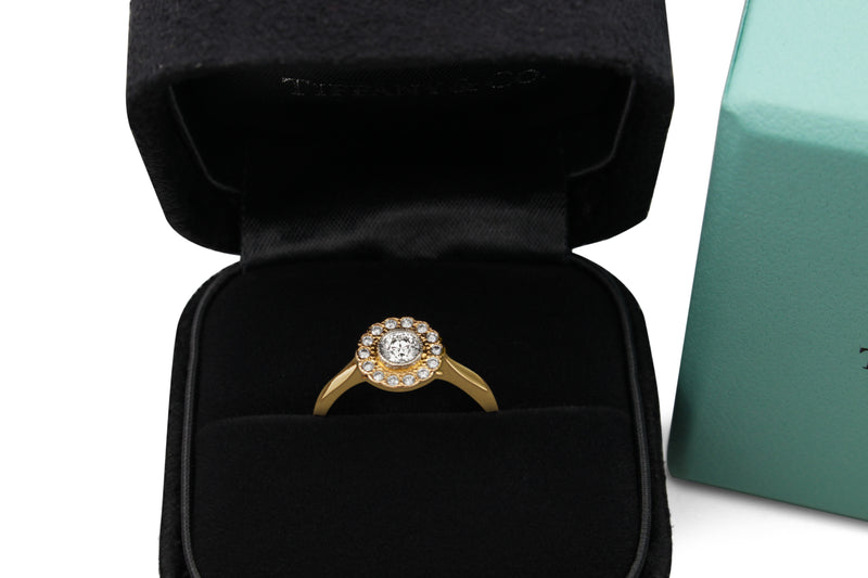18ct Rose Gold and Platinum Tiffany and Co Enchant Diamond Flower Ring