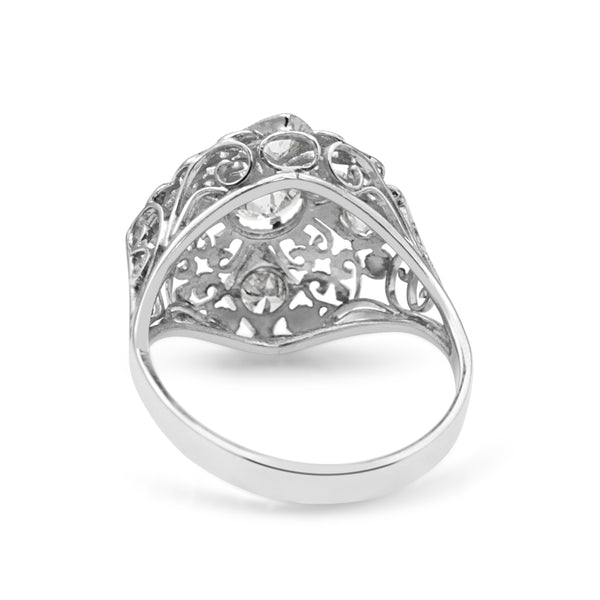 14ct White Gold Art Deco Old Cut Diamond Ring – BURLINGTON