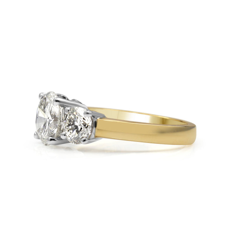 18ct Yellow and White Gold 3 Stone Diamond Ring