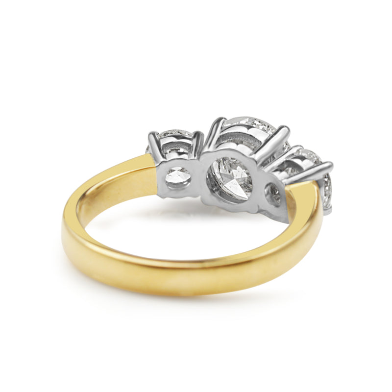 18ct Yellow and White Gold 3 Stone Diamond Ring