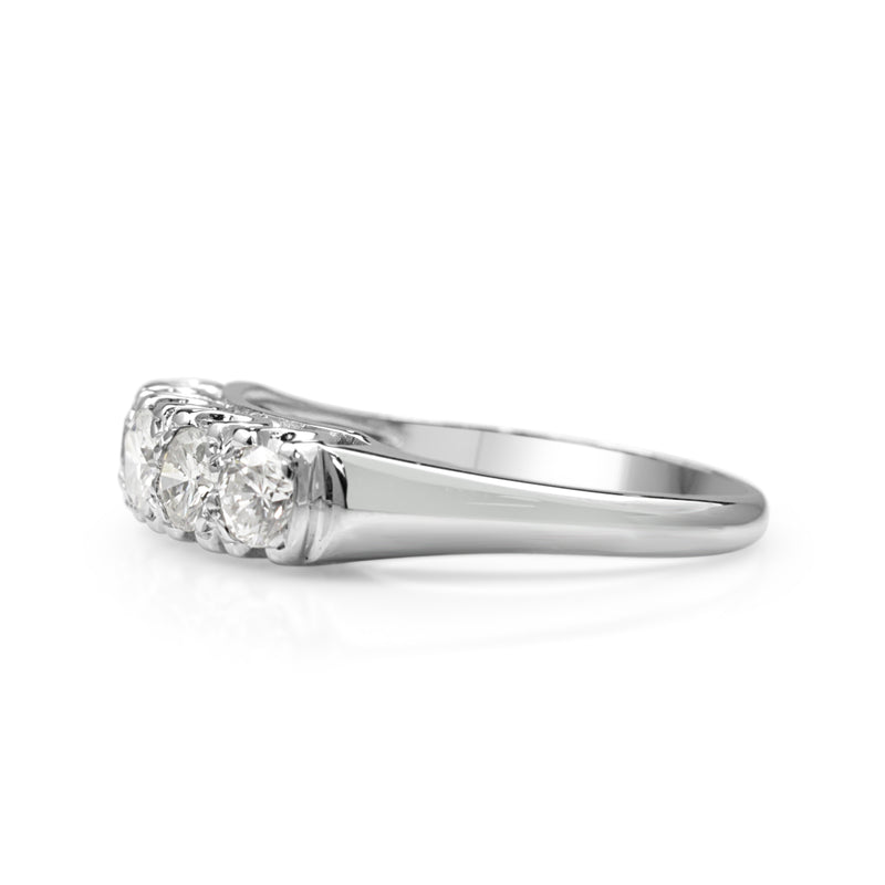 18ct White Gold 5 Stone Vintage Diamond Ring