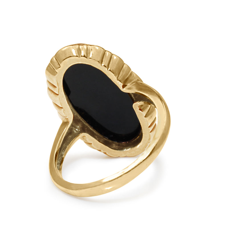 10ct Yellow Gold Vintage Onyx Ring