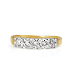 14ct Yellow and White Gold 5 Stone Diamond Ring