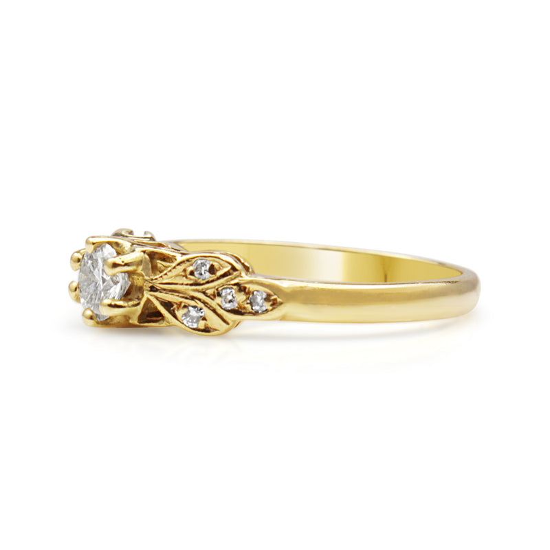 18ct Yellow Gold Diamond Solitaire Ring