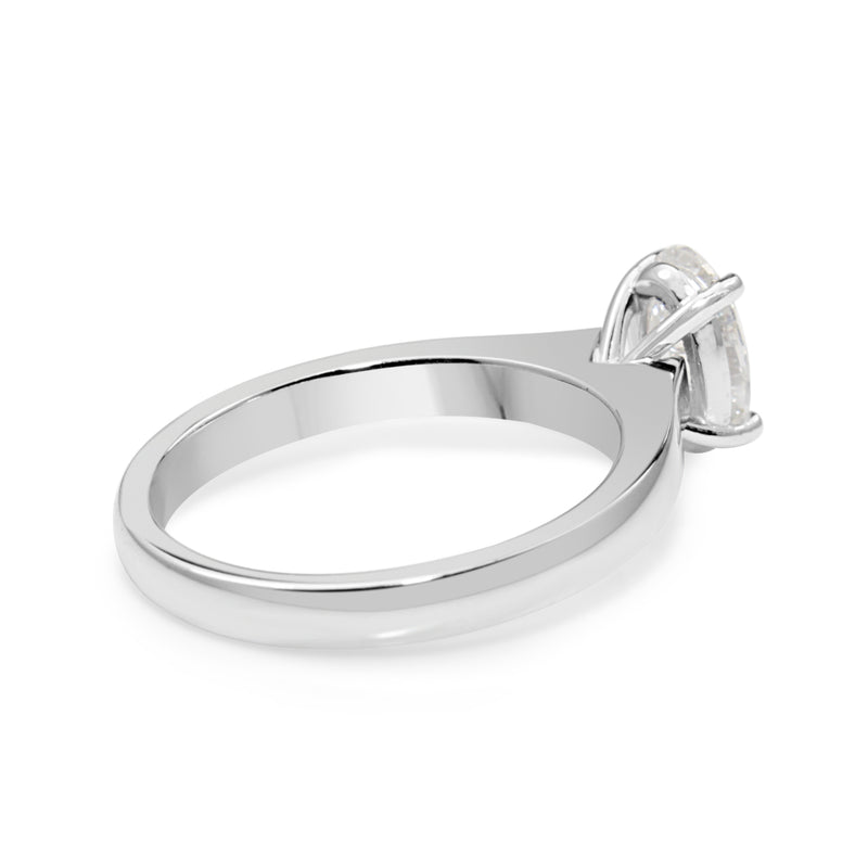 18ct White Gold Oval Diamond Solitaire Ring