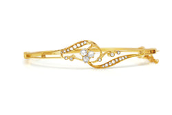 18ct Yellow Gold Antique Rose Cut Diamond Bangle