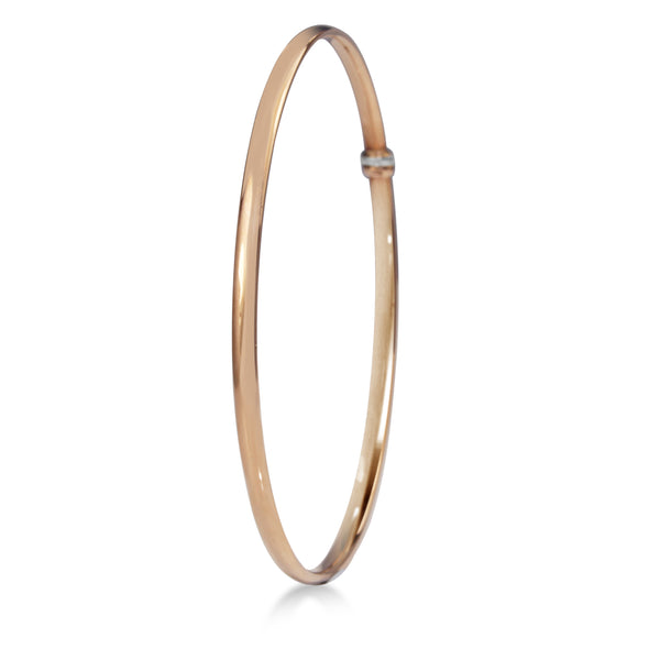 9ct Rose Gold and Silver Filled Round Bangle