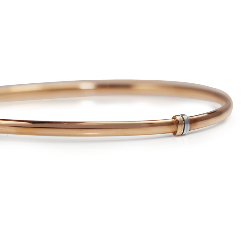 9ct Rose Gold and Silver Filled Round Bangle