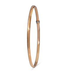 9ct Rose Gold and Silver Filled Round Bangle