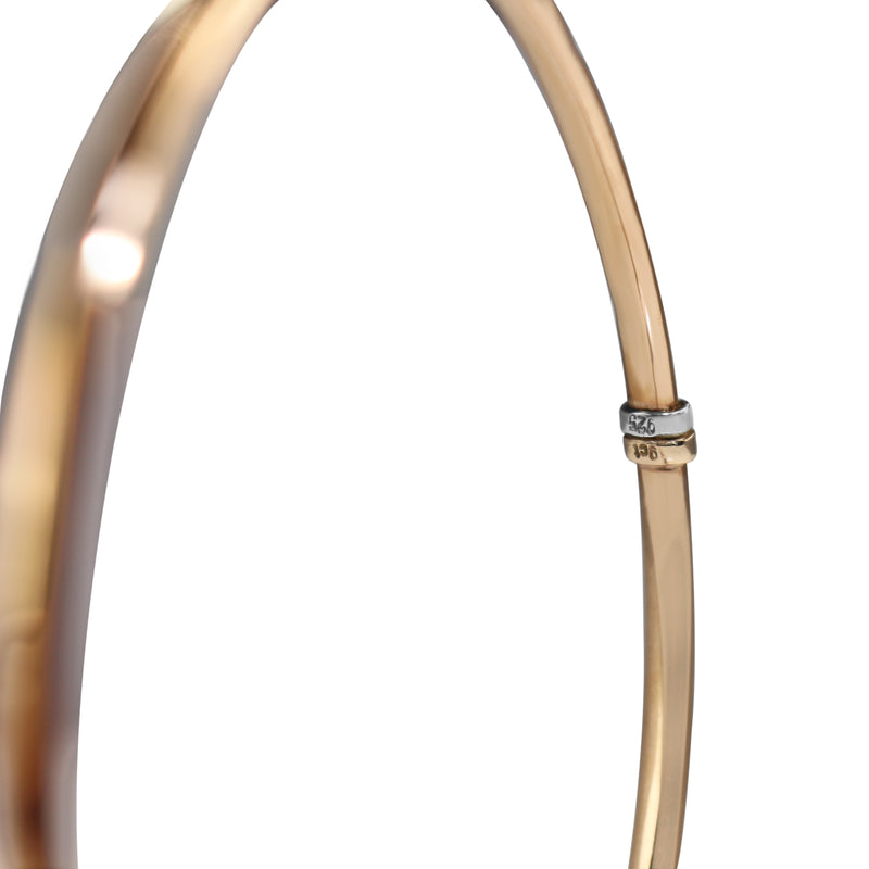 9ct Rose Gold and Silver Filled Round Bangle