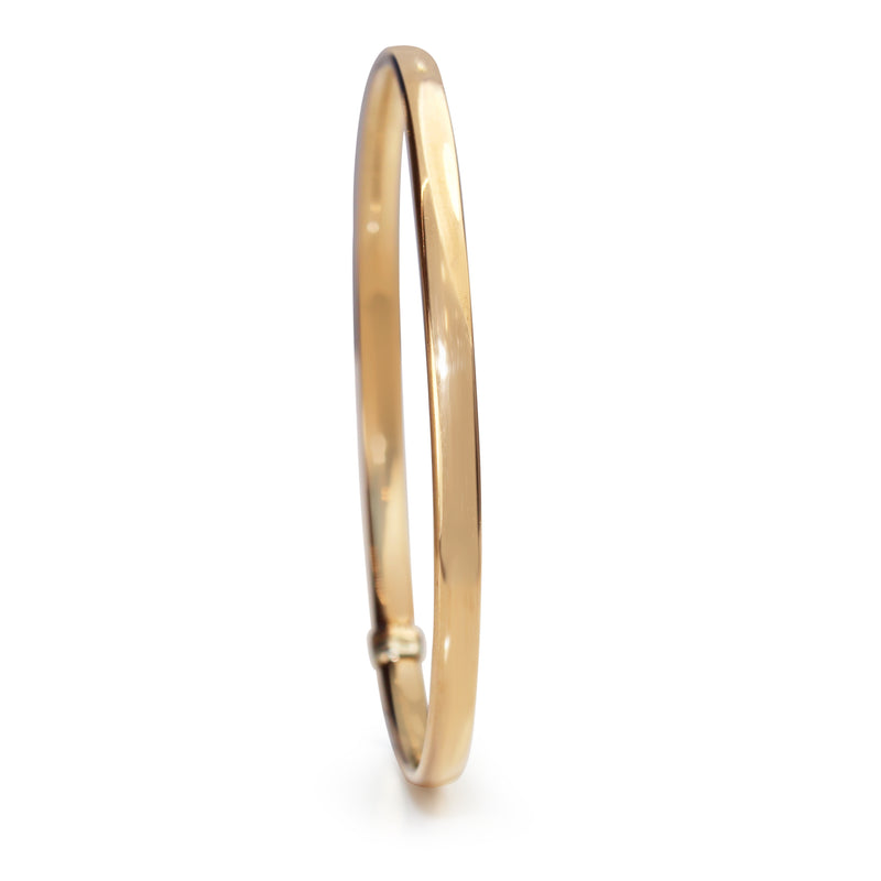 9ct Rose Gold and Silver Filled Oval Bangle