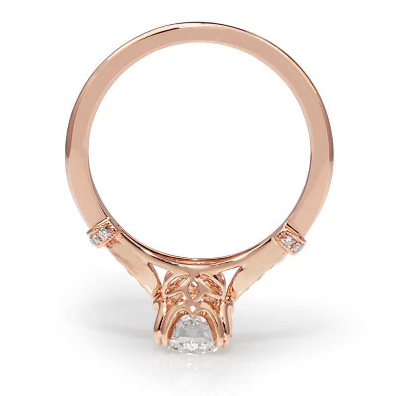 18ct Rose Gold Vintage Style Solitaire Ring