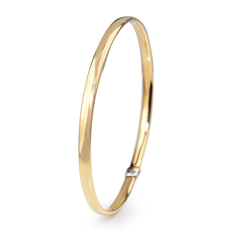 9ct Rose Gold and Silver Filled Oval Bangle