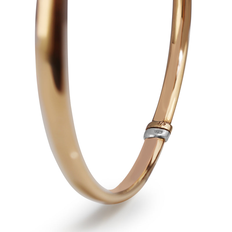 9ct Rose Gold and Silver Filled Oval Bangle