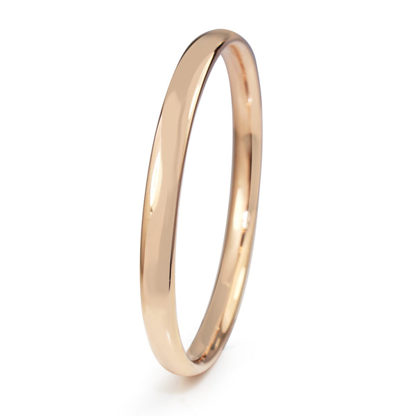 9ct Rose Gold Solid Oval Bangle
