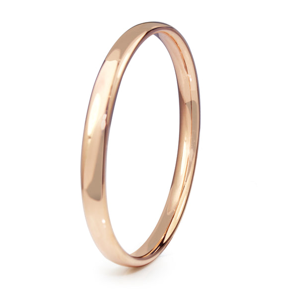 9ct Rose Gold Solid Oval Bangle
