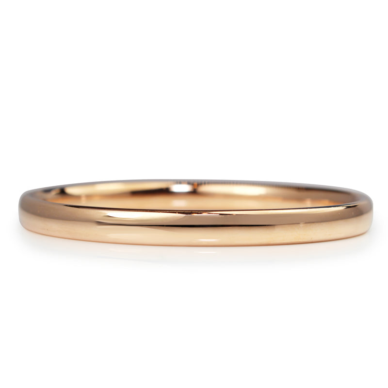 9ct Rose Gold Solid Oval Bangle