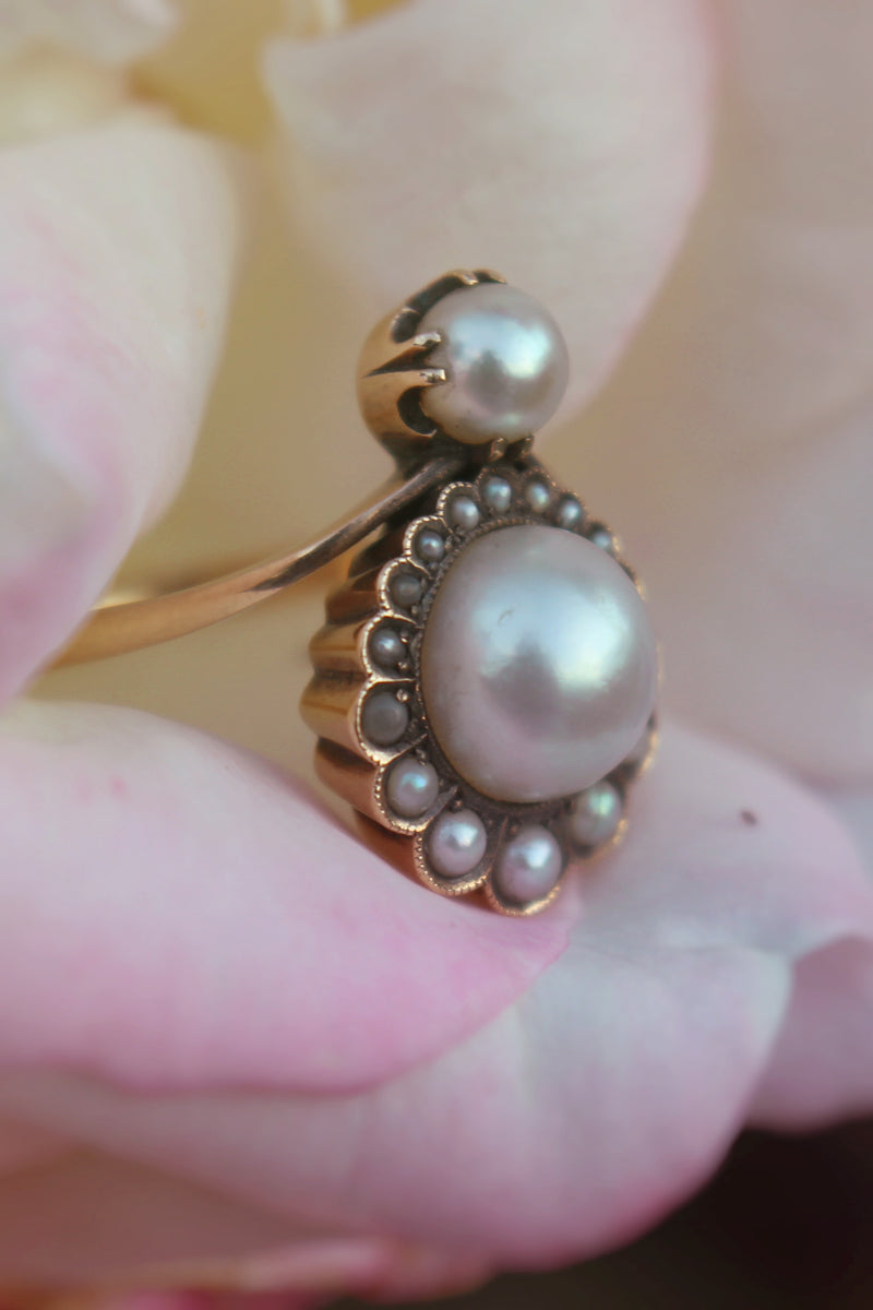 14ct Yellow Gold Antique Belle Époque Pearl Ring