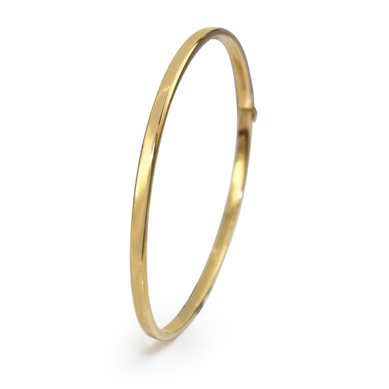 9ct Yellow Gold Oval Hollow Bangle