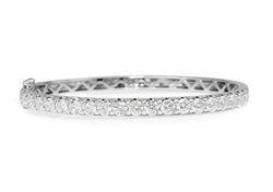 9ct White Gold Hinged 4.05ct Diamond Bangle