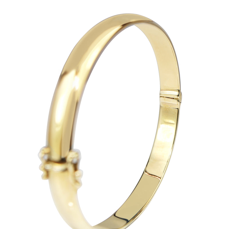 9ct Yellow Gold Solid Oval Hinged Bangle
