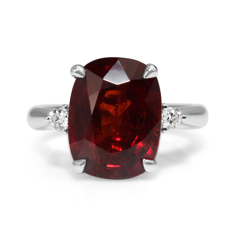 18ct White Gold Garnet and Diamond Ring