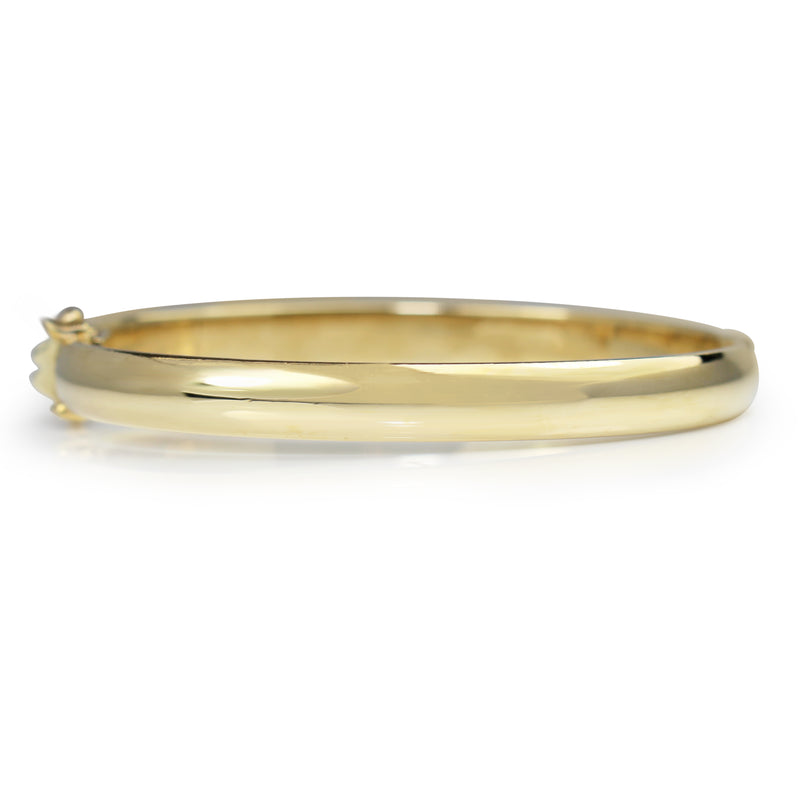 9ct Yellow Gold Solid Oval Hinged Bangle