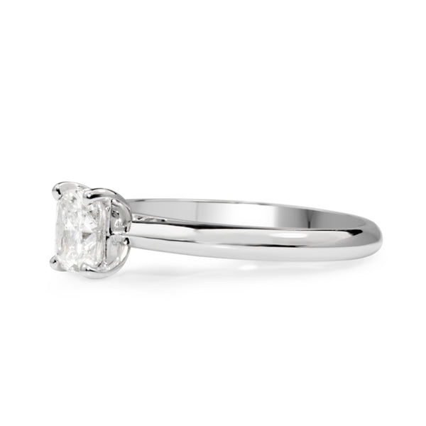 18ct White Gold Cushion Diamond Solitaire Ring