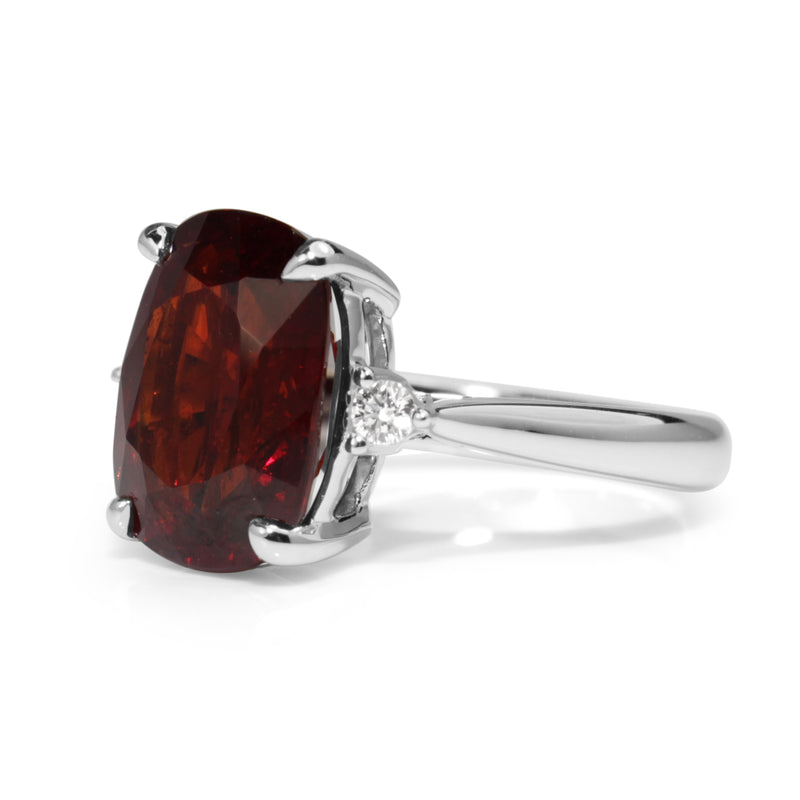 18ct White Gold Garnet and Diamond Ring